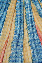 Load image into Gallery viewer, Hand woven self tussar check block printed sari in nature dye