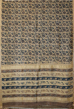 Load image into Gallery viewer, Hand woven cotton x silk block print natural dye sari