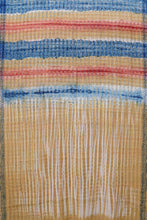 Load image into Gallery viewer, Hand woven self tussar check block printed sari in nature dye