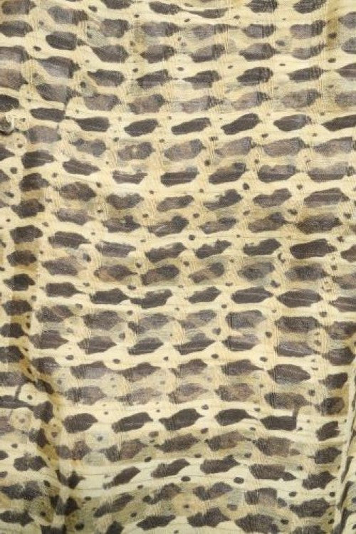 Natural Dye Block Print Tussar Fabric